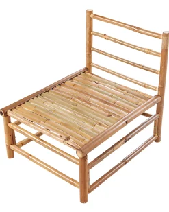 Outlet Beliani Sezione a 1 posto da giardino CERRETO Bambù Tortora Beige Marrone Grigio