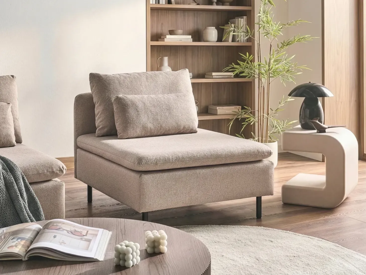 Sezione a 1 posto EGERIS Tessuto Beige