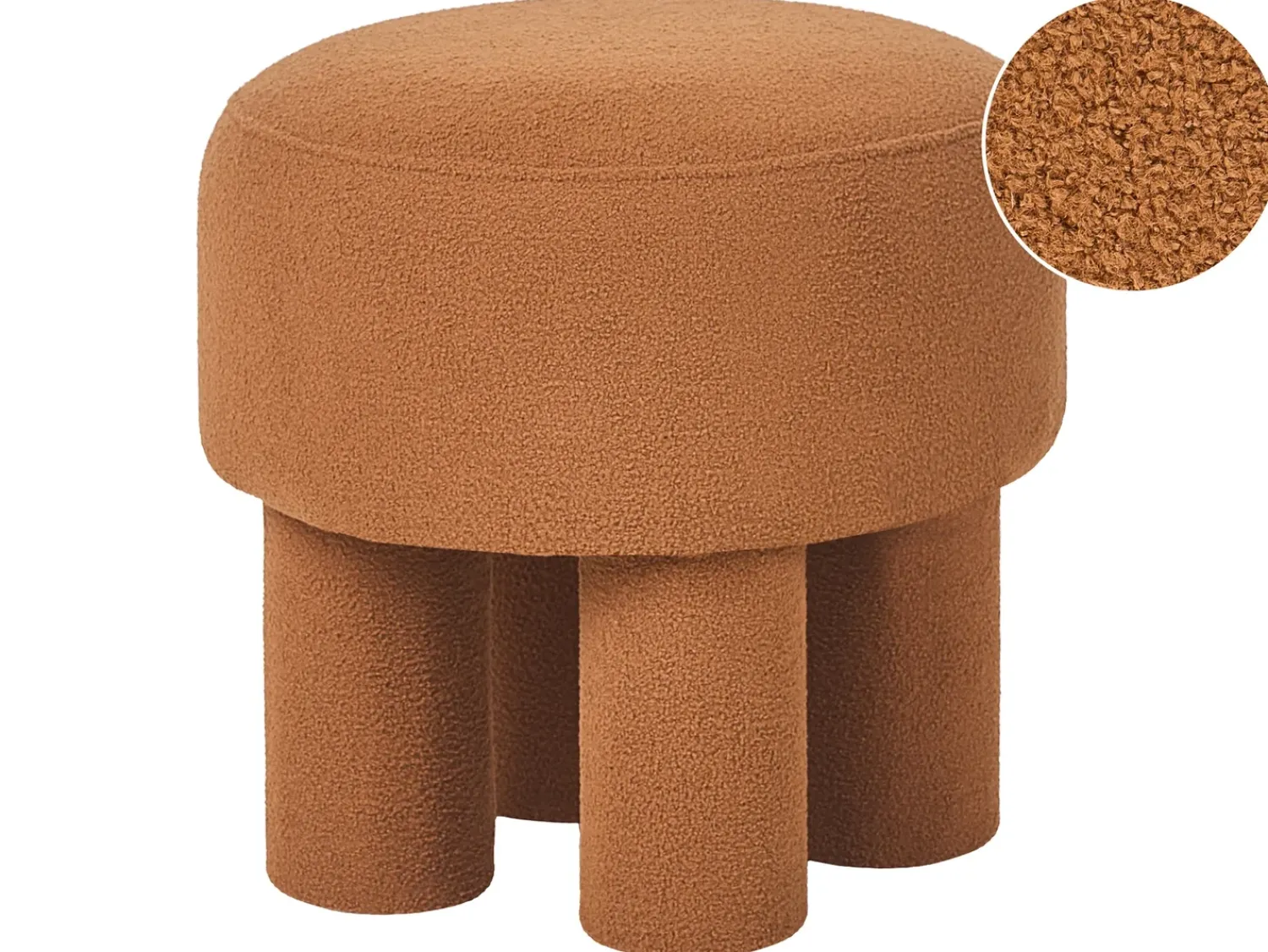 Outlet Beliani Sgabello CANBY Bouclé Arancione