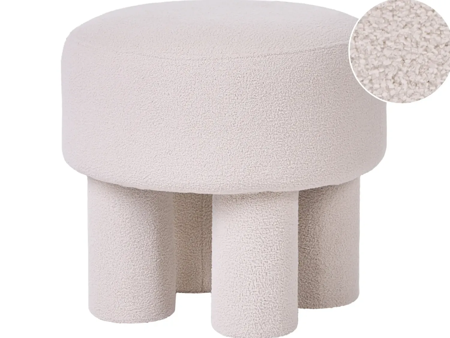 Beliani Sgabello CANBY Bouclé sporco Bianco