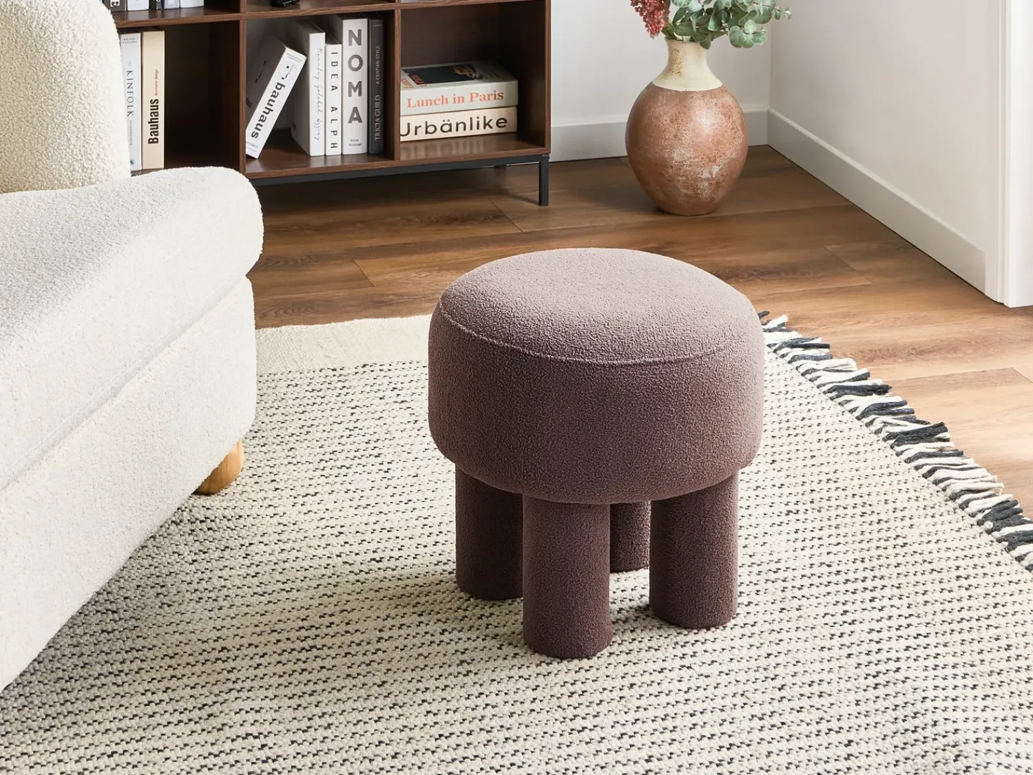 Best Beliani Sgabello CANBY Bouclé Marrone
