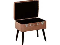 Hot Beliani Sgabello contenitore MALLARD Pelle sintetica Marrone dorato Marrone Nero