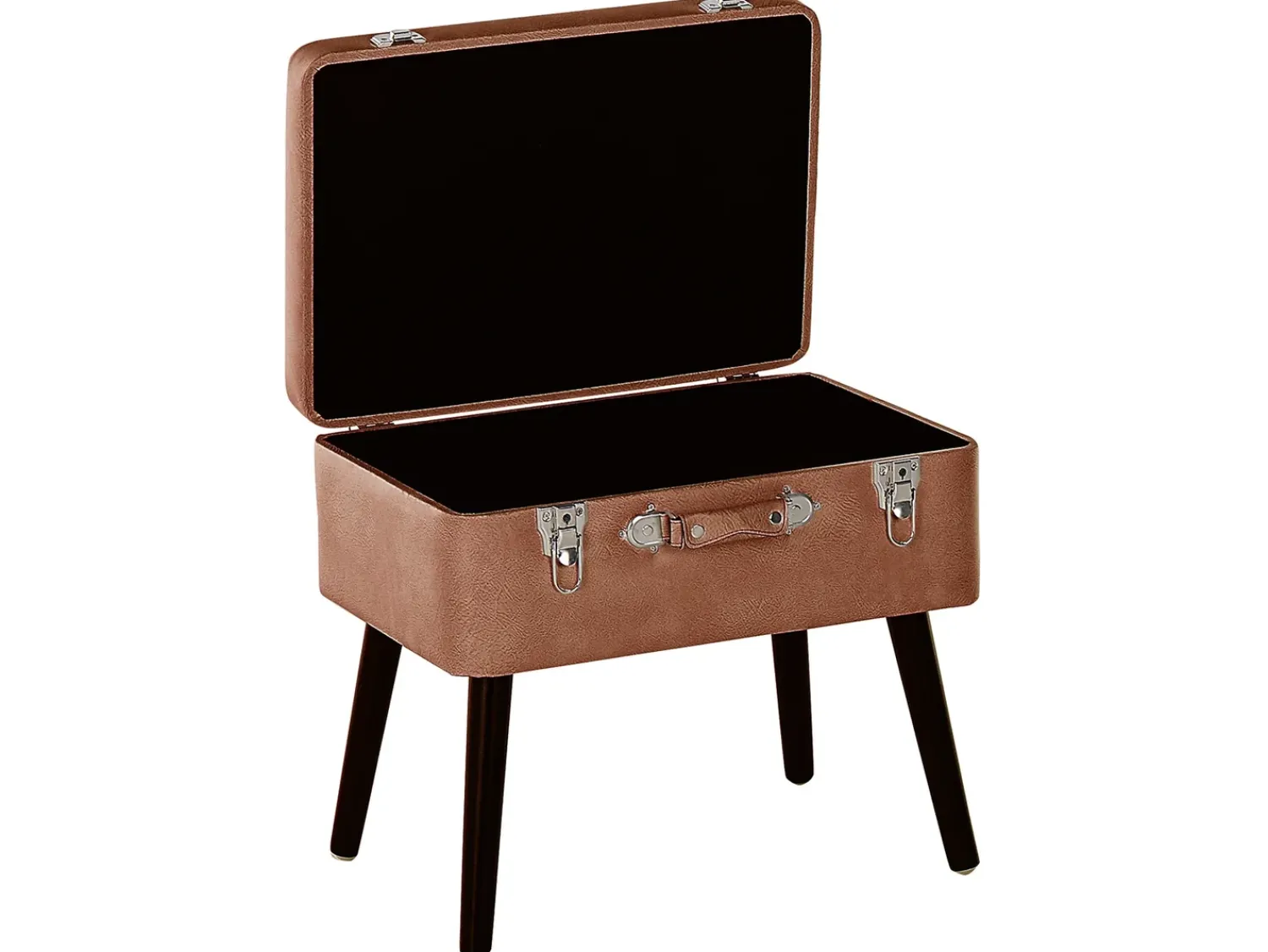 Hot Beliani Sgabello contenitore MALLARD Pelle sintetica Marrone dorato Marrone Nero