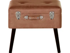 Hot Beliani Sgabello contenitore MALLARD Pelle sintetica Marrone dorato Marrone Nero