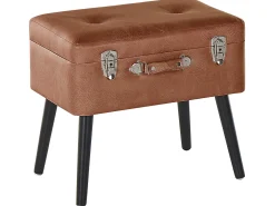 Hot Beliani Sgabello contenitore MALLARD Pelle sintetica Marrone dorato Marrone Nero