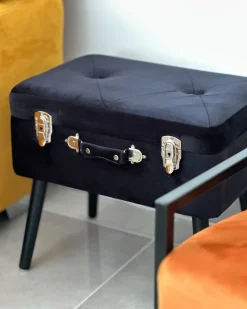 Sale Beliani Sgabello contenitore MALLARD Velluto Nero