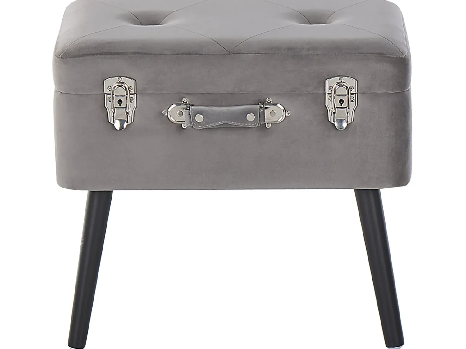 Best Beliani Sgabello contenitore MALLARD Velluto Grigio Grigio Nero