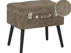 Sale Beliani Sgabello contenitore MALLARD Velluto a coste Marrone chiaro Marrone Nero