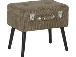 Sale Beliani Sgabello contenitore MALLARD Velluto a coste Marrone chiaro Marrone Nero