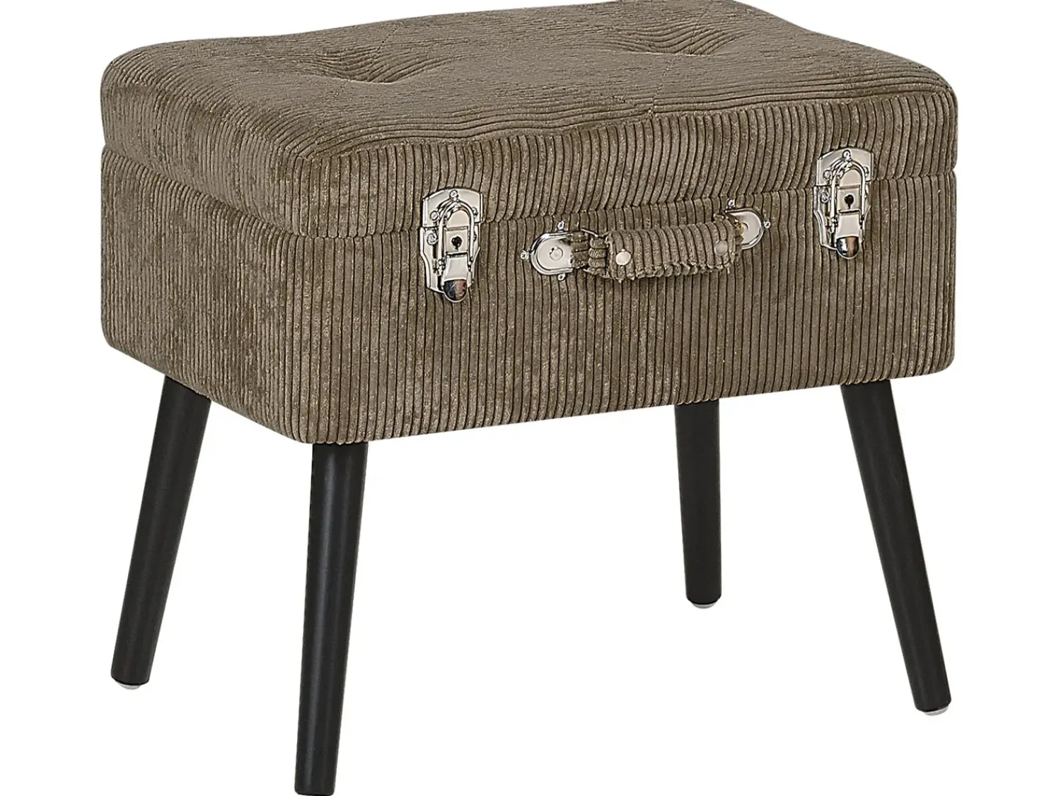 Sale Beliani Sgabello contenitore MALLARD Velluto a coste Marrone chiaro Marrone Nero