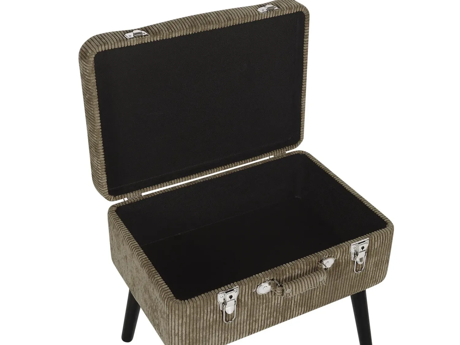 Sale Beliani Sgabello contenitore MALLARD Velluto a coste Marrone chiaro Marrone Nero