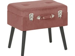 Clearance Beliani Sgabello contenitore MALLARD Velluto a coste Rosa Rosa Nero