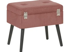 Clearance Beliani Sgabello contenitore MALLARD Velluto a coste Rosa Rosa Nero
