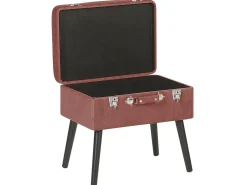 Clearance Beliani Sgabello contenitore MALLARD Velluto a coste Rosa Rosa Nero
