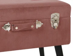 Clearance Beliani Sgabello contenitore MALLARD Velluto a coste Rosa Rosa Nero