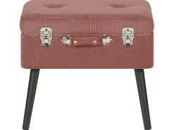 Clearance Beliani Sgabello contenitore MALLARD Velluto a coste Rosa Rosa Nero