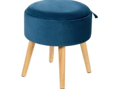 Outlet Beliani Sgabello contenitore NEELY Velluto marino Blu