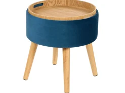 Outlet Beliani Sgabello contenitore NEELY Velluto marino Blu