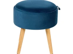 Outlet Beliani Sgabello contenitore NEELY Velluto marino Blu