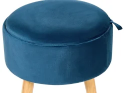 Outlet Beliani Sgabello contenitore NEELY Velluto marino Blu
