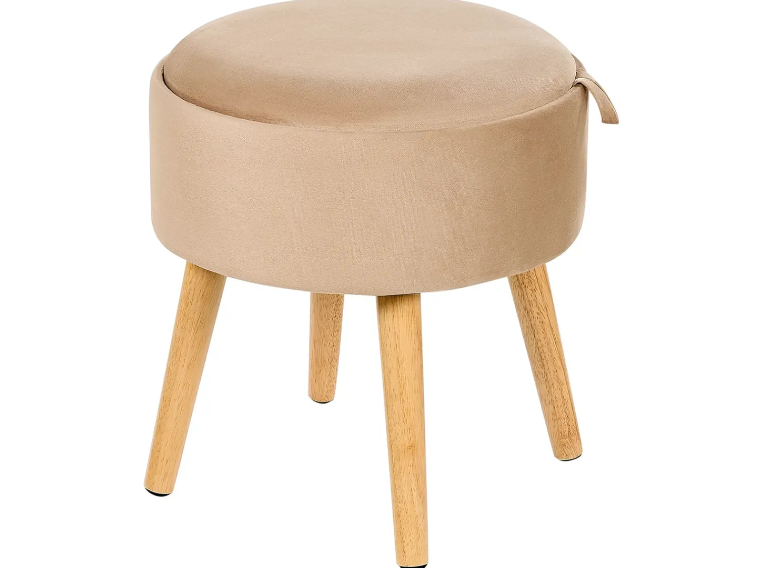 New Beliani Sgabello contenitore NEELY Velluto Beige