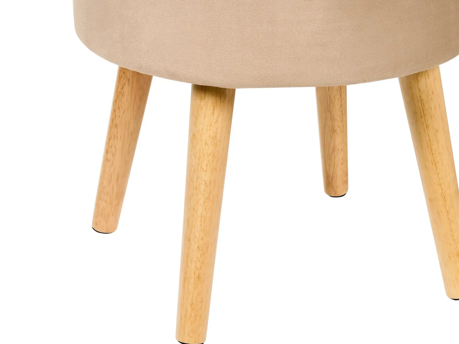 New Beliani Sgabello contenitore NEELY Velluto Beige