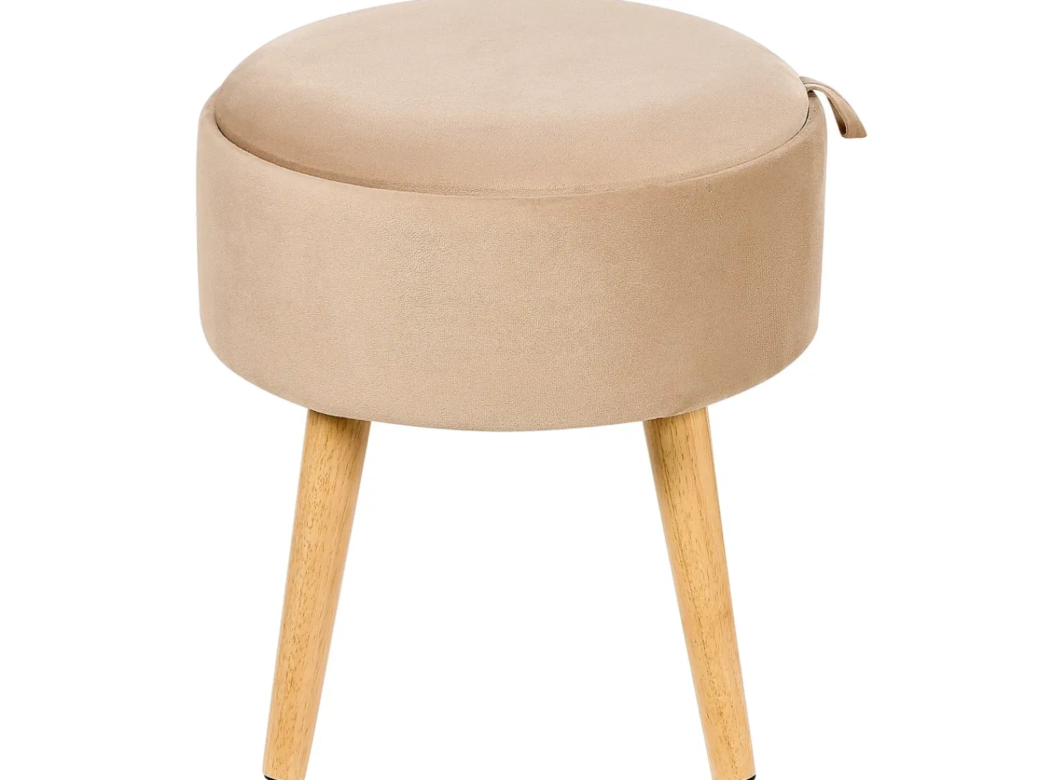 New Beliani Sgabello contenitore NEELY Velluto Beige