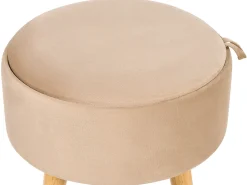 New Beliani Sgabello contenitore NEELY Velluto Beige