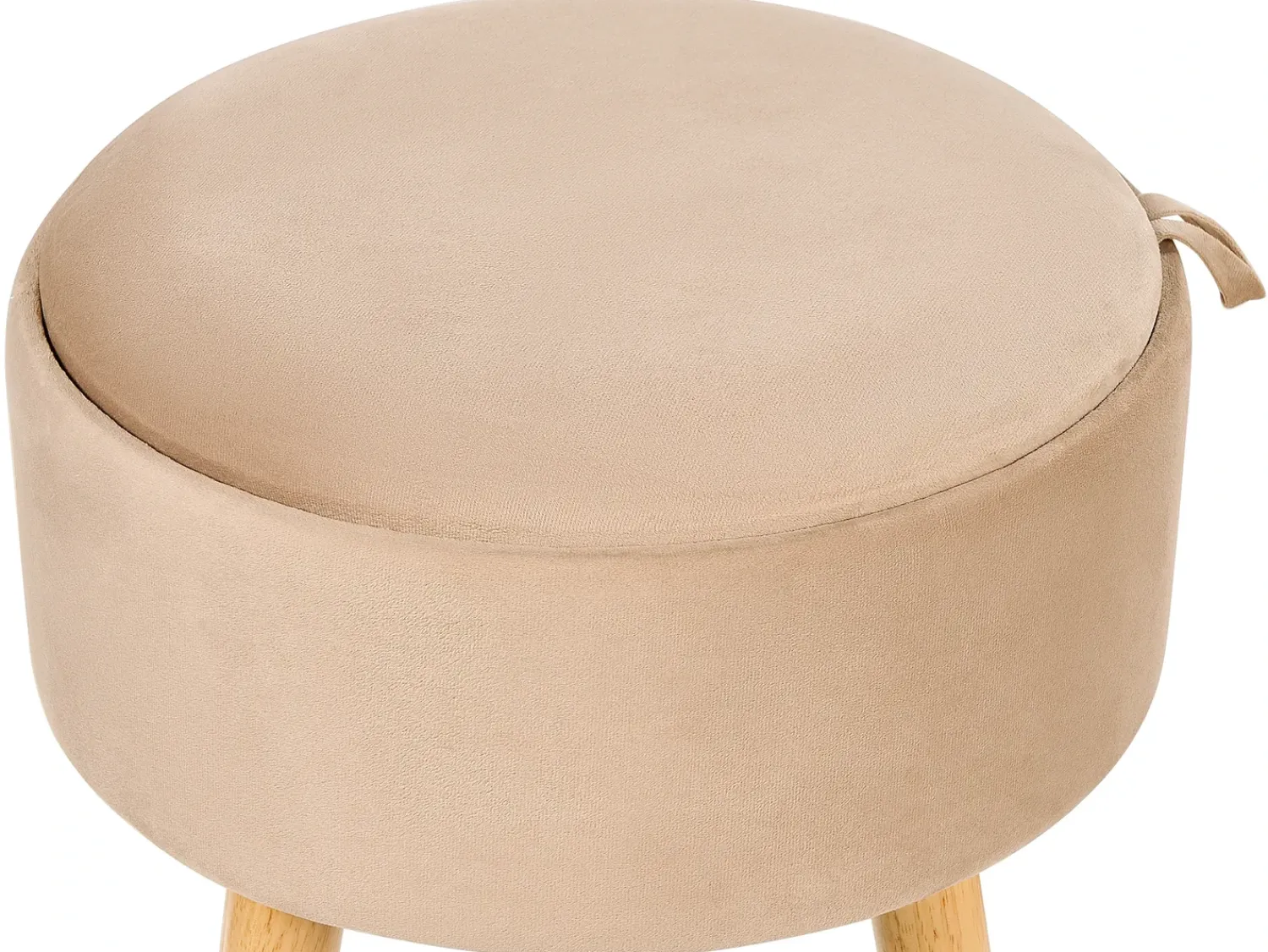 New Beliani Sgabello contenitore NEELY Velluto Beige
