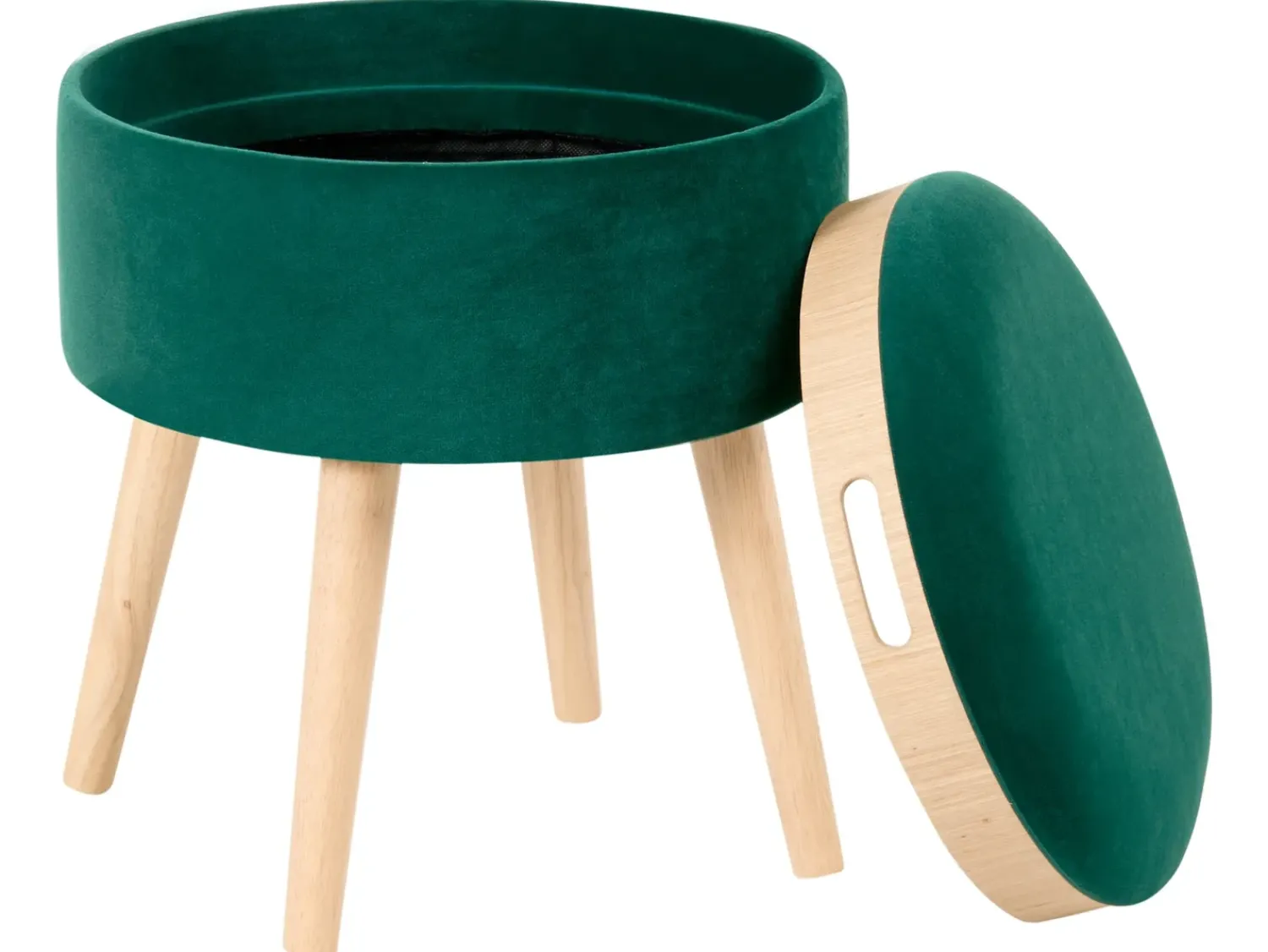 Hot Beliani Sgabello contenitore NEELY Velluto smeraldo Verde