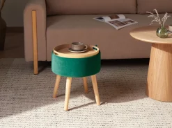 Hot Beliani Sgabello contenitore NEELY Velluto smeraldo Verde