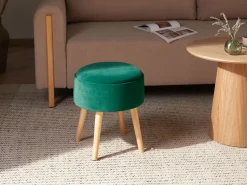 Hot Beliani Sgabello contenitore NEELY Velluto smeraldo Verde