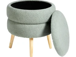 Sale Beliani Sgabello contenitore OKATON Bouclé Verde Marrone Verde