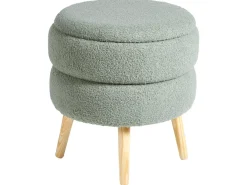 Sale Beliani Sgabello contenitore OKATON Bouclé Verde Marrone Verde