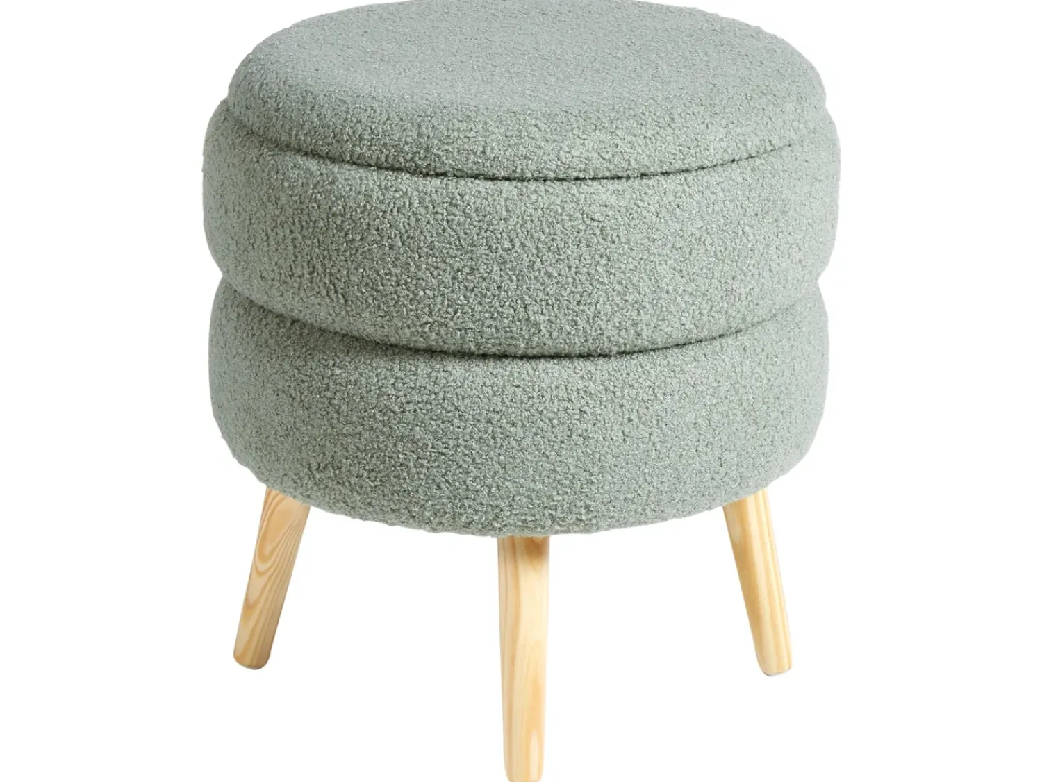 Sale Beliani Sgabello contenitore OKATON Bouclé Verde Marrone Verde