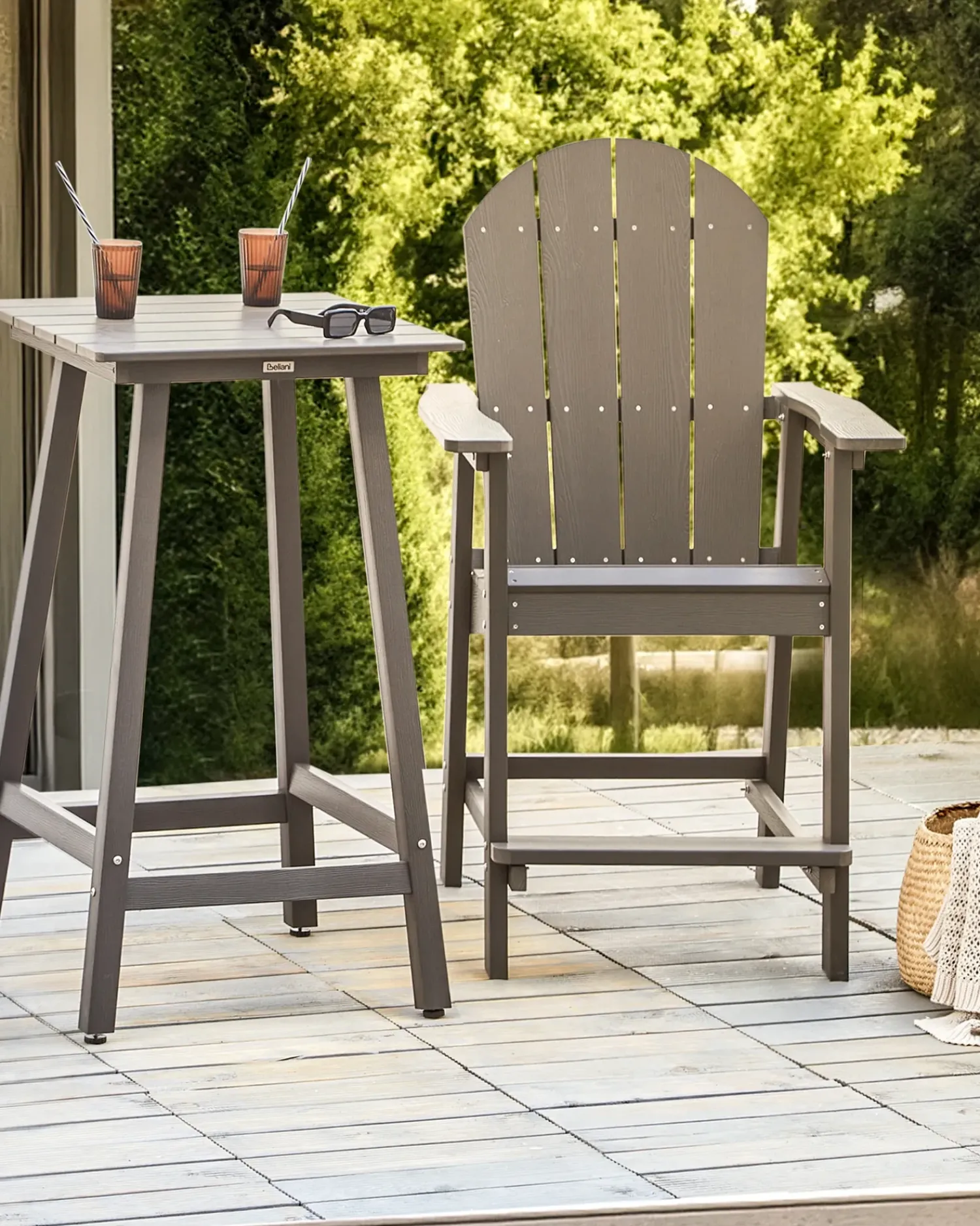 Discount Beliani ADIRONDACK Materiale sintetico scuro Grigio