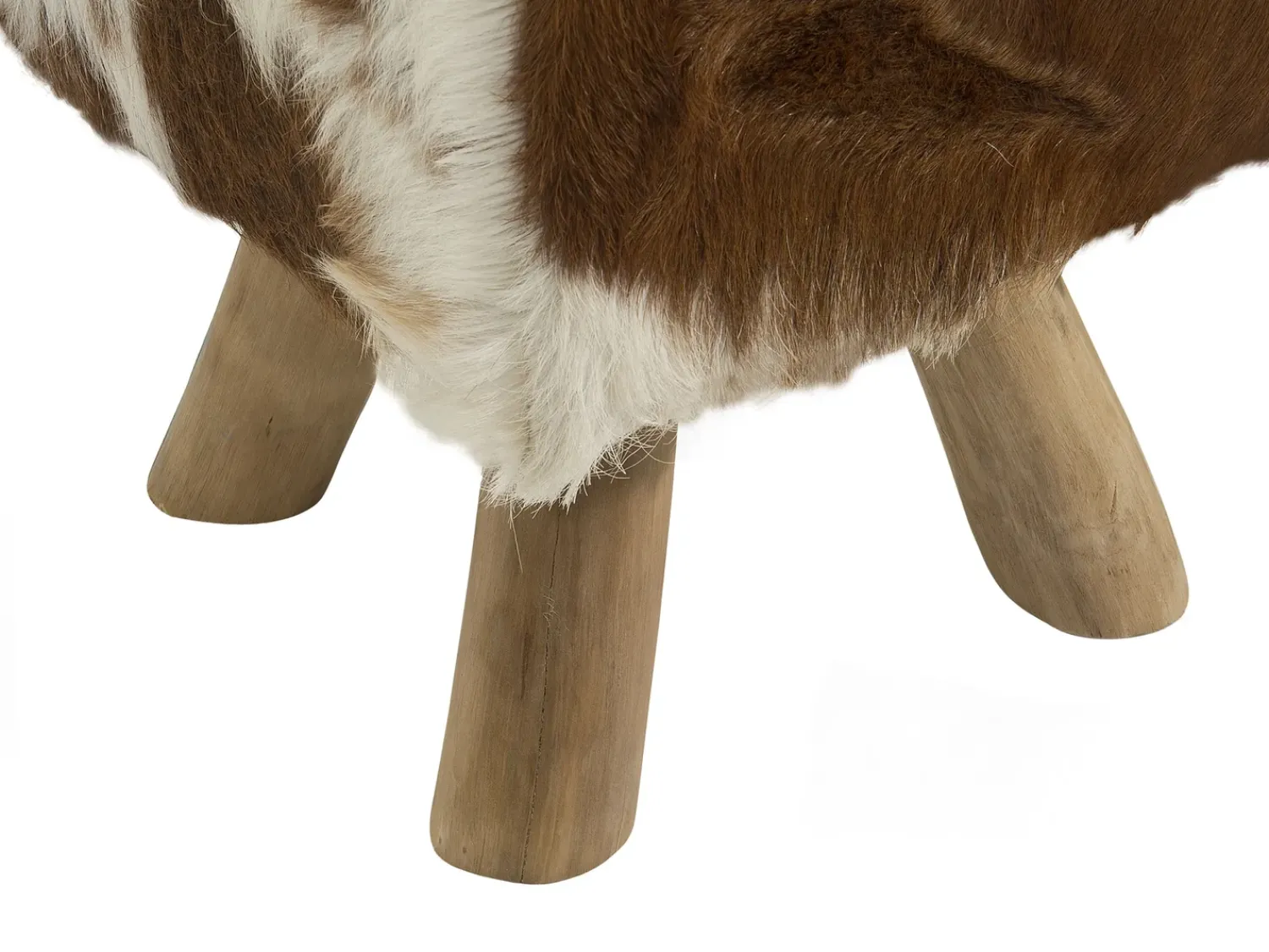Outlet Beliani Sgabello DALTON Pelle naturale Marrone Bianco Marrone