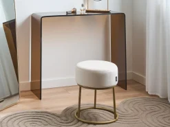 Clearance Beliani Sgabello DELCO Velluto Beige chiaro Beige Oro