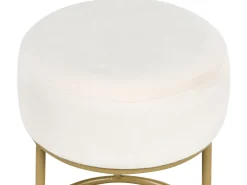 Discount Beliani Sgabello DELCO Velluto Bianco sporco Bianco Oro