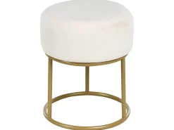 Discount Beliani Sgabello DELCO Velluto Bianco sporco Bianco Oro