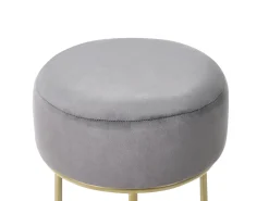 Outlet Beliani Sgabello DELCO Velluto Grigio Grigio Oro