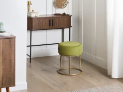 Online Beliani Sgabello DELCO Velluto Verde lime Oro Verde