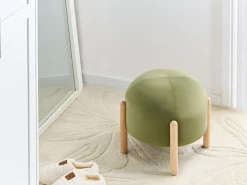 Hot Beliani Sgabello HELEN Velluto Verde oliva Verde Marrone Verde