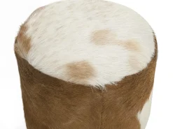 Best Beliani Sgabello KENT Pelle naturale Marrone dorato Beige Marrone