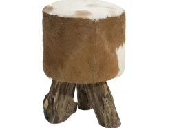 Best Beliani Sgabello KENT Pelle naturale Marrone dorato Beige Marrone