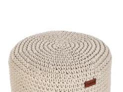 Beliani Sgabello Macramè MARDAN Cotone Beige Beige Marrone
