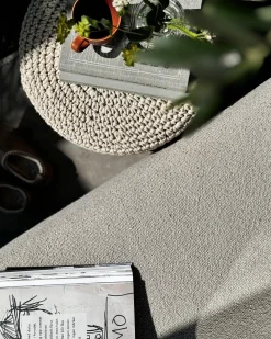 Beliani Sgabello Macramè MARDAN Cotone Beige Beige Marrone
