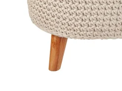 Beliani Sgabello Macramè MARDAN Cotone Beige Beige Marrone