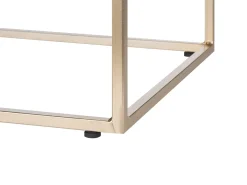 Hot Beliani Sgabello MANHATTAN Finta pelliccia Bianco Bianco Oro