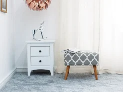 Online Beliani Sgabello MANTEO Cotone Grigio chiaro Bianco Marrone Grigio